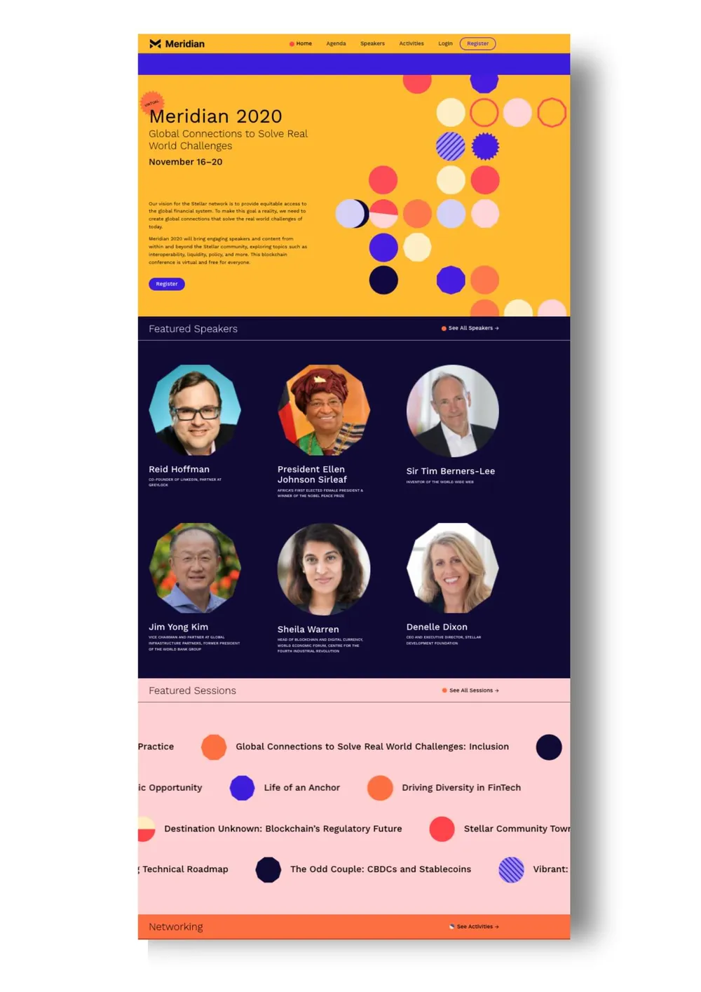 custom event landing page built with Converve