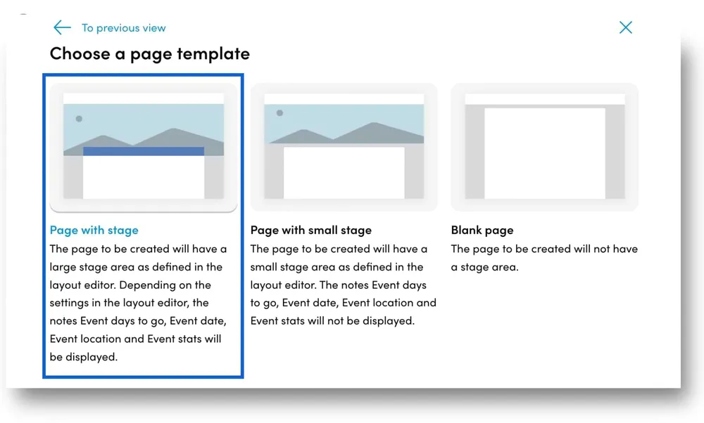 choose between three landing page templates