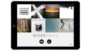 Wordswag app screen for creating social media visuals