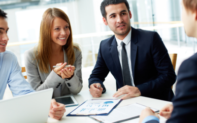 Business people discussing at the table