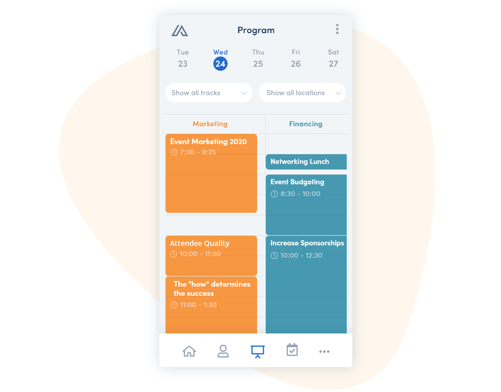 eventprogram-mobile Event Agenda auf dem Handy