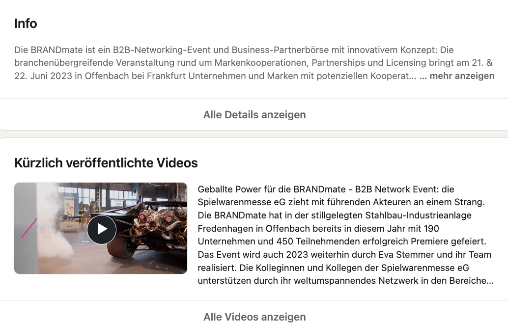 linkedin event information und videos des brandmate events