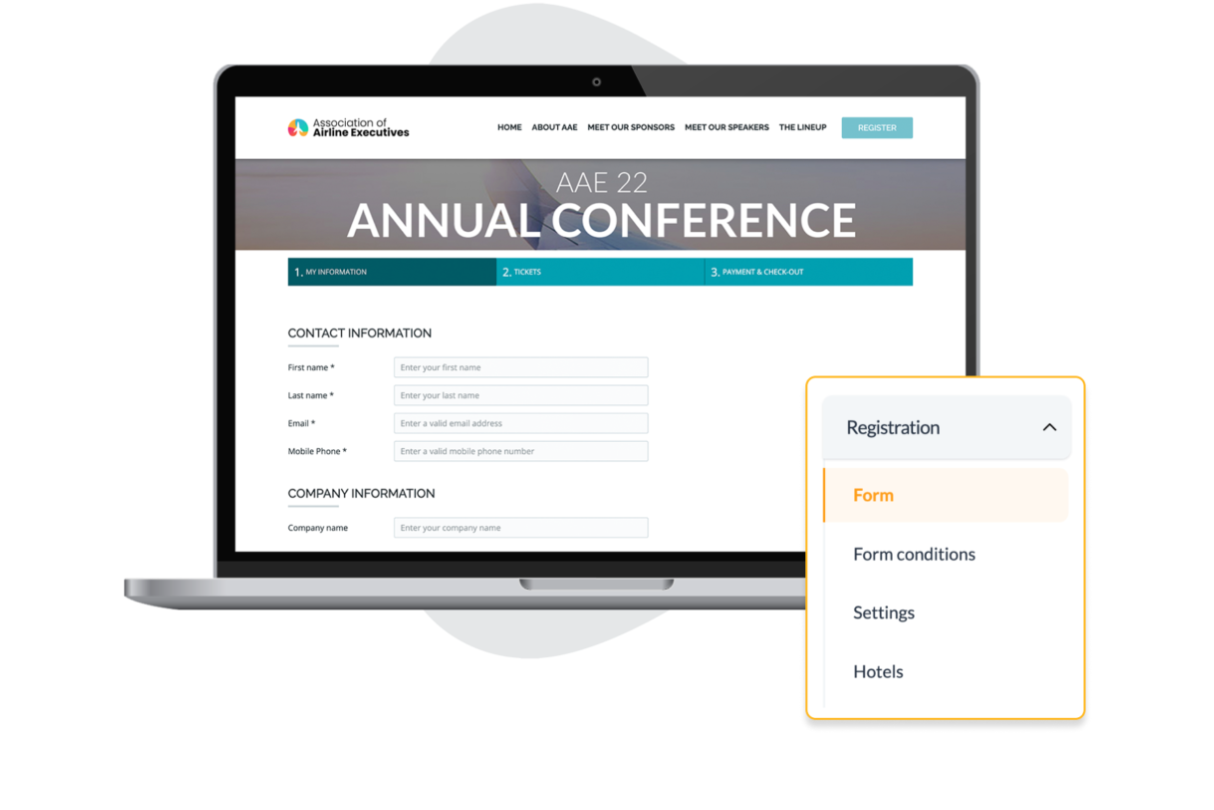 eventmobi dashboard showing annual conference